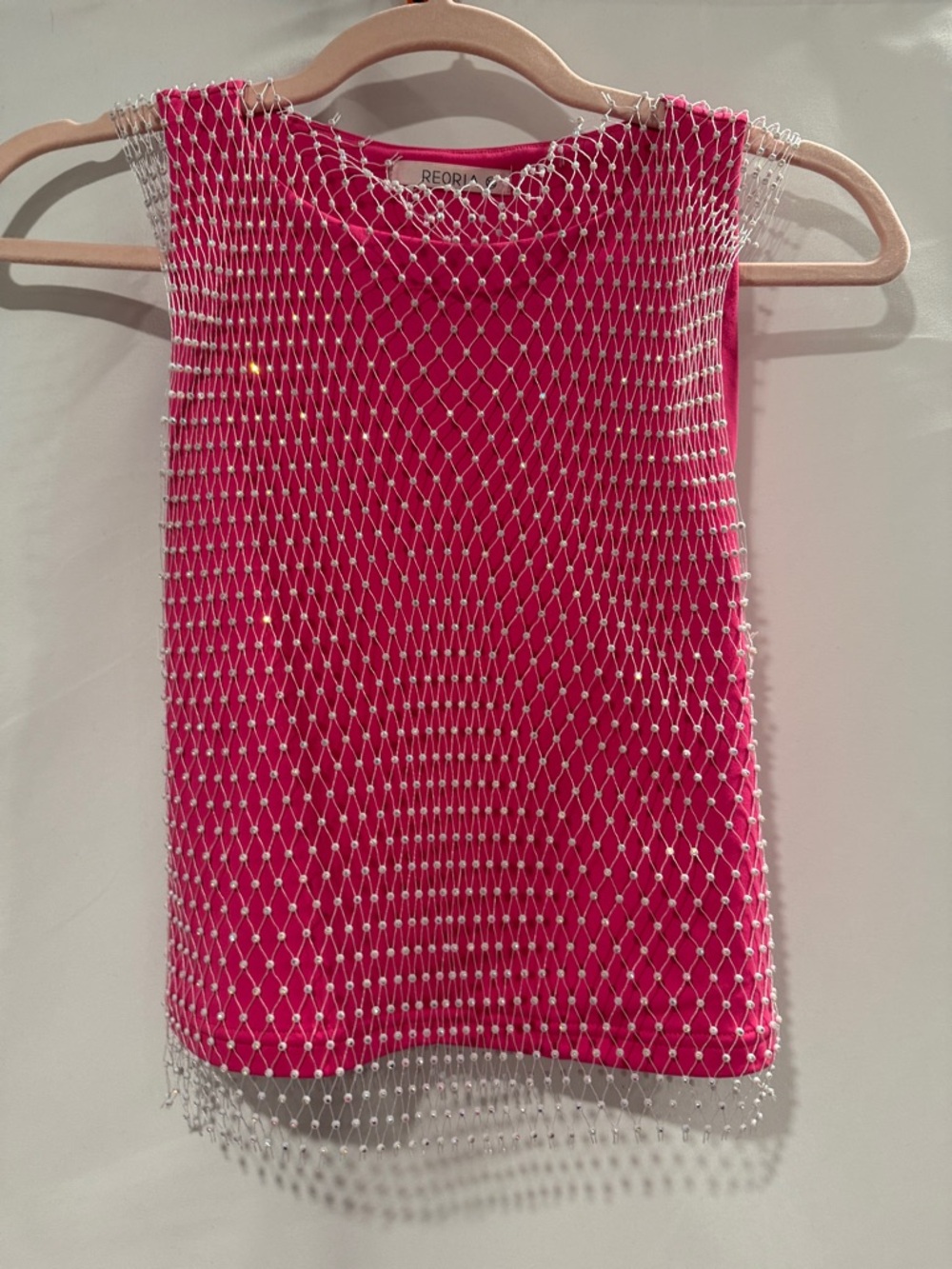 Amazon Silver Beaded Mesh Overlay